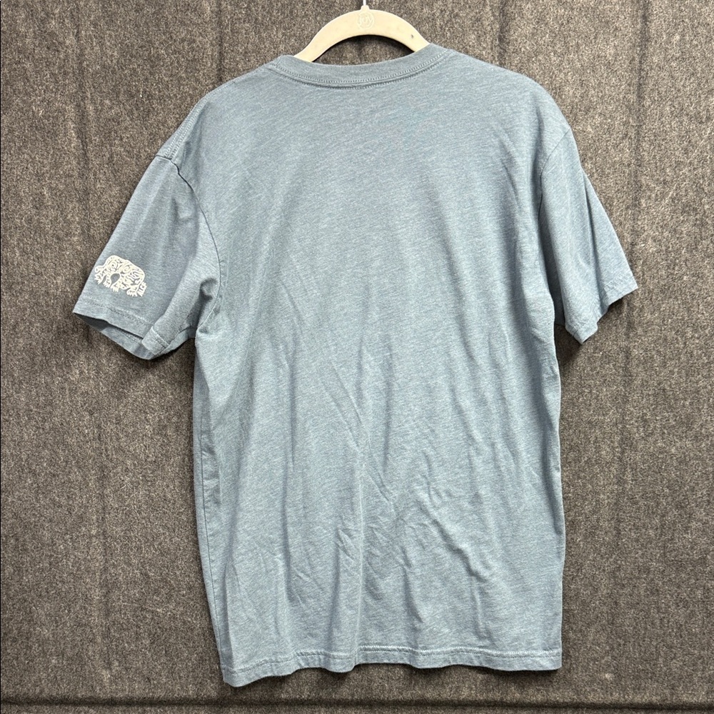 YETI Men's Heather Blue Tee with Orange Graphic - Picture 6 of 6